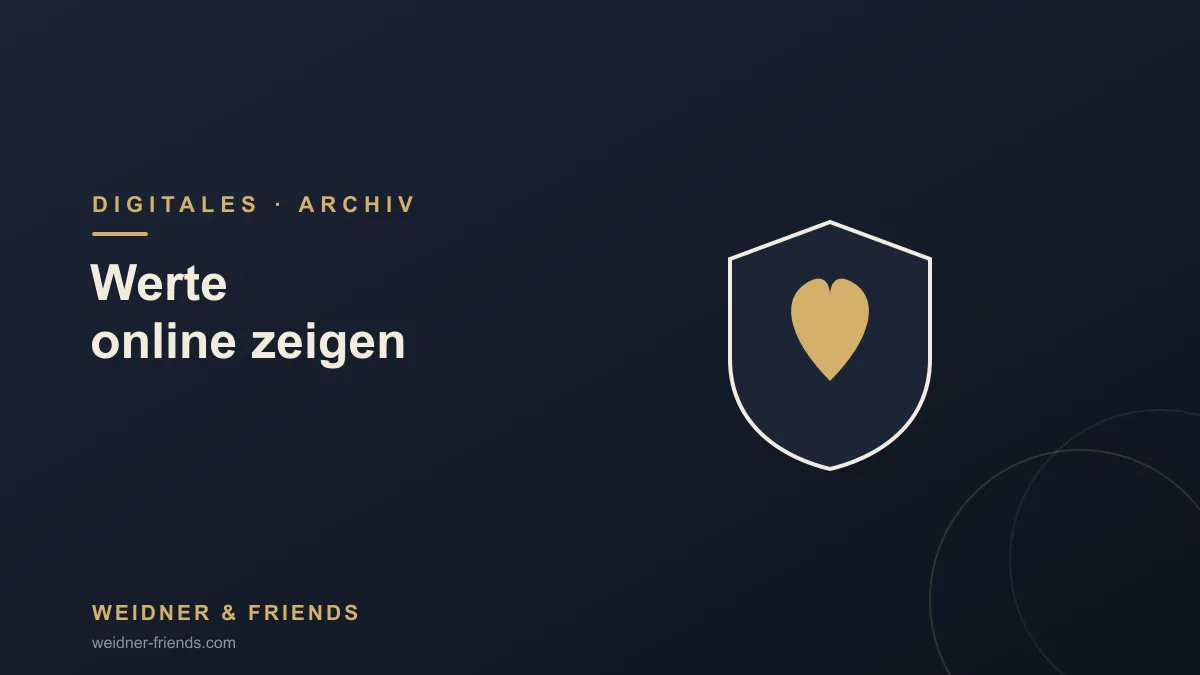 Wie präsentiere ich meine Werte online?